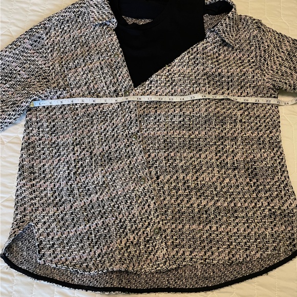 Maje Trompe-l'oeil tweed shirt Size 1 - Picture 5 of 10